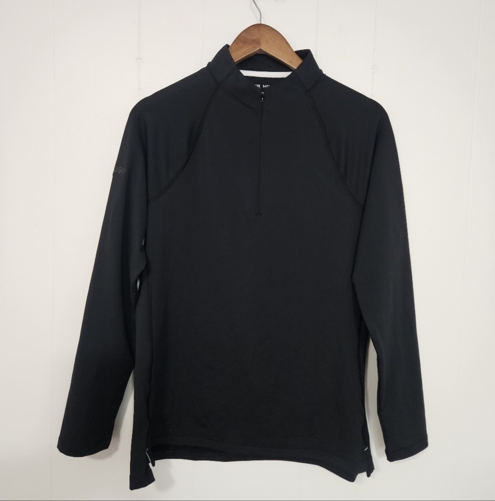 NWT Peter Millar Black Long Sleeve Pullover